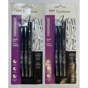 2 - Tombow 62039 Fudenosuke Brush Pens, 3-Pack. Soft, Hard, and Twin Tip Markers